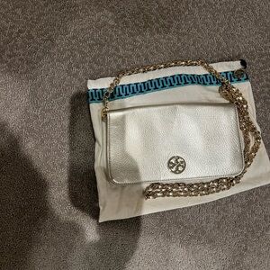 Tory Burch Gold Crossbody Bag with Chain Strap